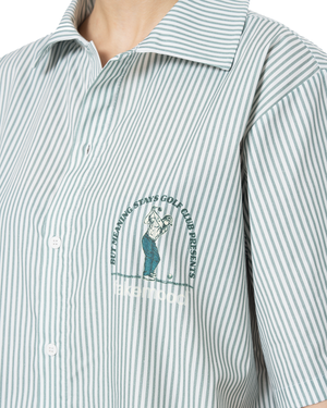 UNISEX STRIPED SLEEVE GOLF CLUB SHIRT - GREEN