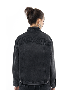 UNISEX SIGNATURE RAW DENIM JACKET - BLACK