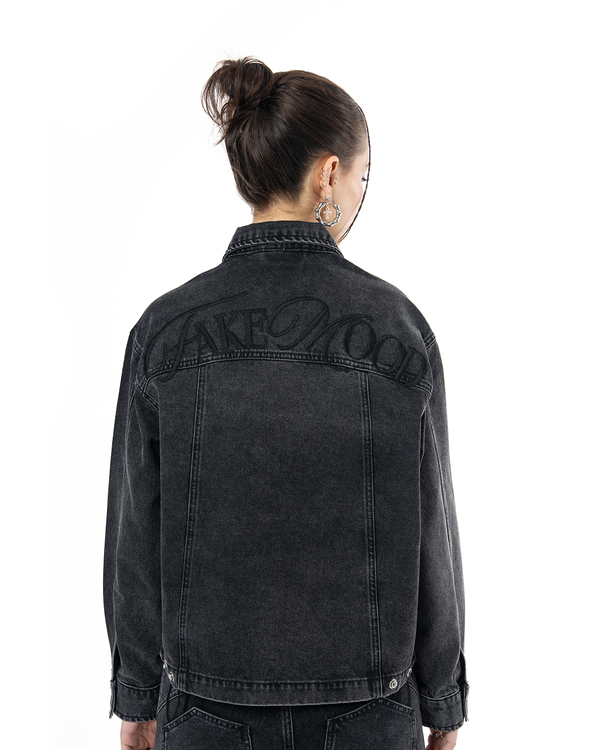 UNISEX SIGNATURE RAW DENIM JACKET - BLACK
