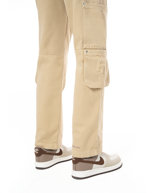 UNISEX DETROIT NON DENIM CARGO PANTS - CAMEL
