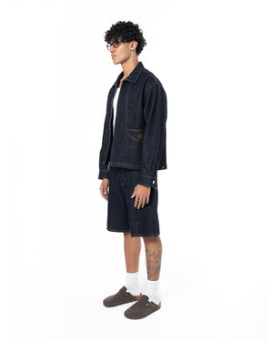 UNISEX SIGNATURE RAW DENIM JACKET - INDIGO