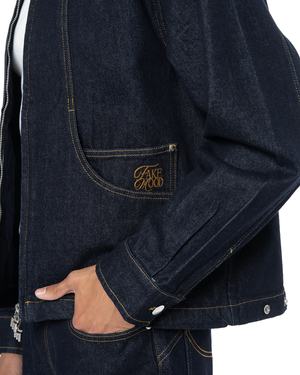 UNISEX SIGNATURE RAW DENIM JACKET - INDIGO