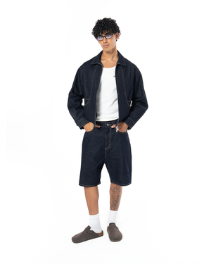 UNISEX SIGNATURE RAW DENIM SHORT - INDIGO