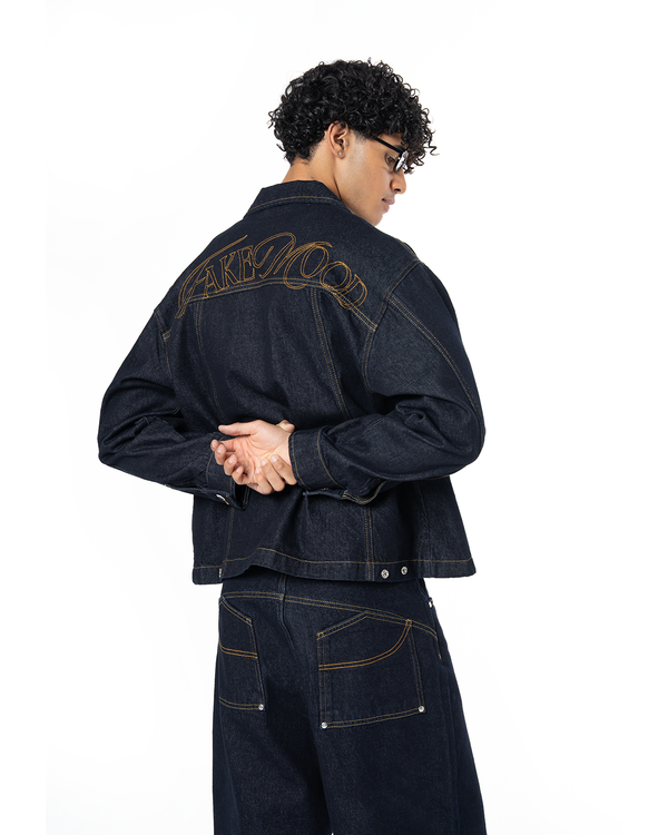 UNISEX SIGNATURE RAW DENIM JACKET - INDIGO