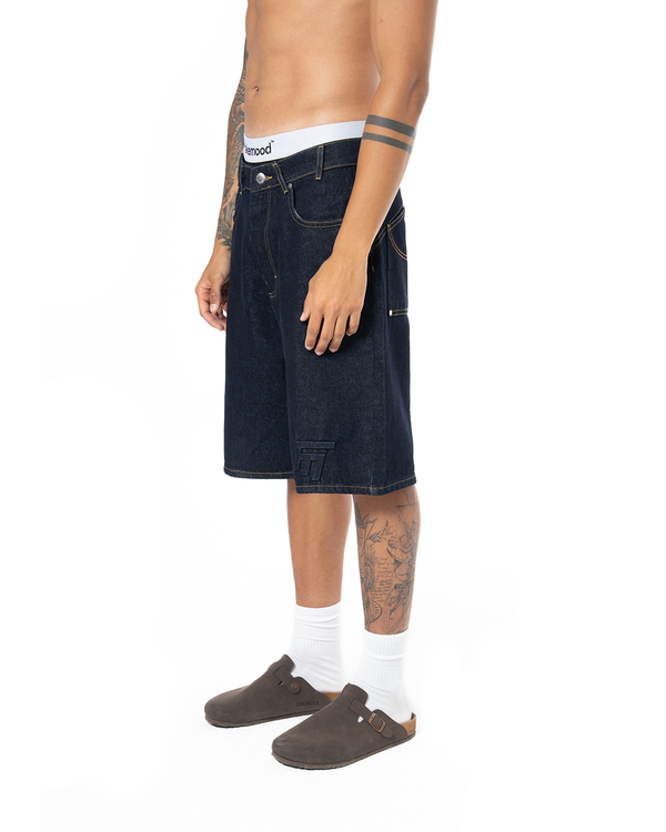 UNISEX SIGNATURE RAW DENIM SHORT - INDIGO
