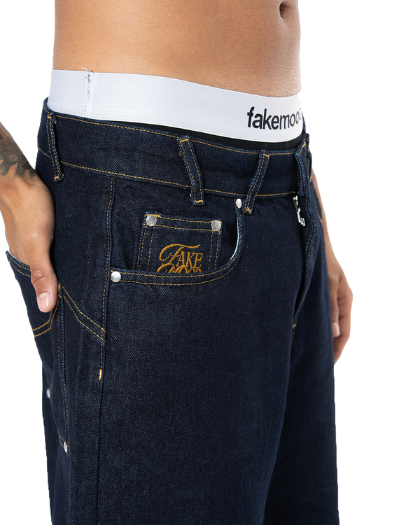 UNISEX SIGNATURE RAW DENIM SHORT - INDIGO