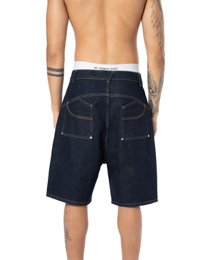 UNISEX SIGNATURE RAW DENIM SHORT - INDIGO