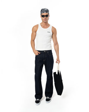 GARMENT DYE SIGNATURE TANK TOP - WHITE