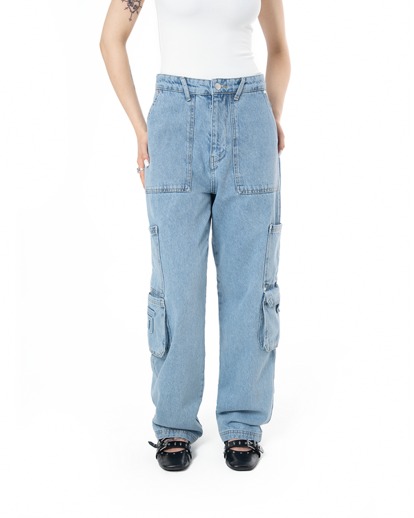 UNISEX DETROIT DENIM CARGO PANTS - BLUE
