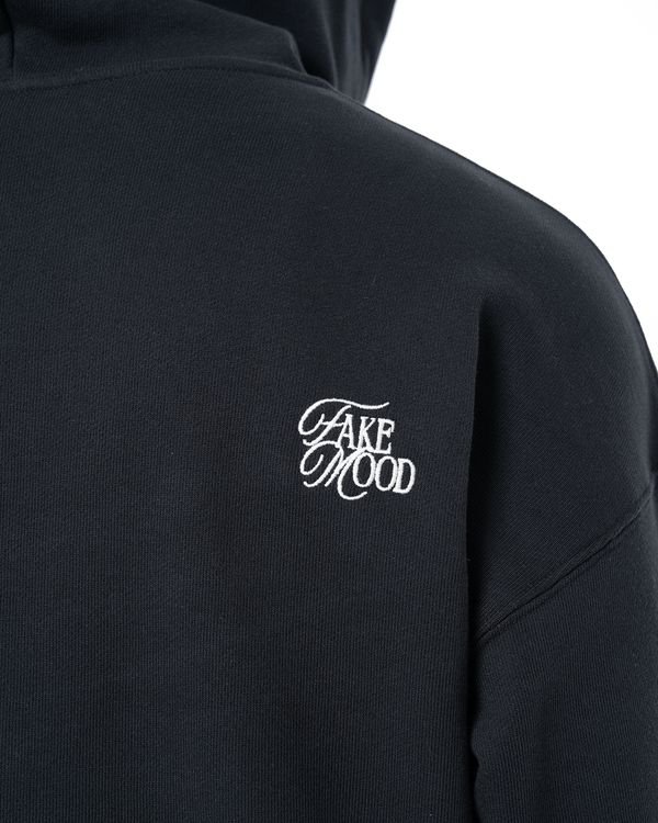 UNISEX ASYMMETRIC ZIP FULL ZIP SWEATSHIRT - BLACK