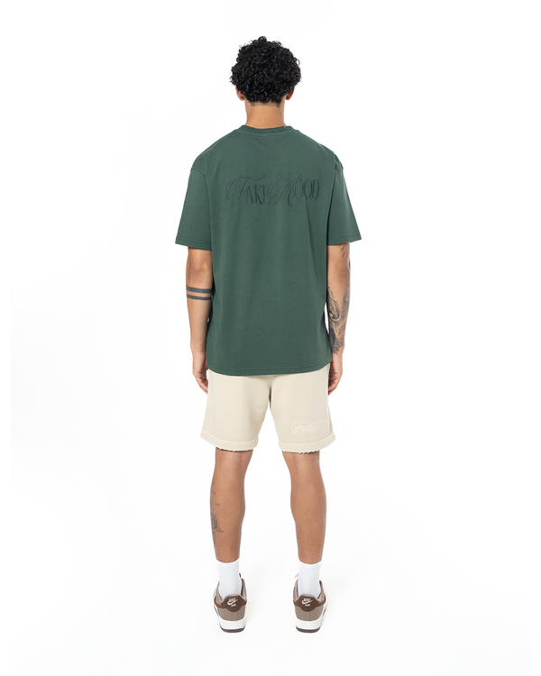 UNISEX GARMENT DYE SIGNATURE TEE - DARK GREEN