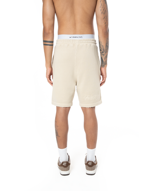UNISEX GARMENT DYE SIGNATURE SHORT - CREAM