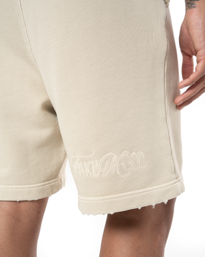 UNISEX GARMENT DYE SIGNATURE SHORT - CREAM