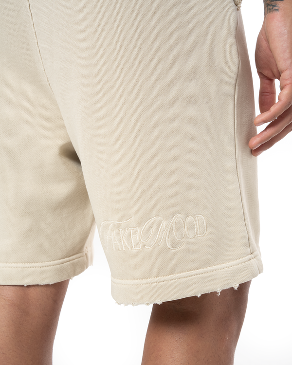 UNISEX GARMENT DYE SIGNATURE SHORT - CREAM
