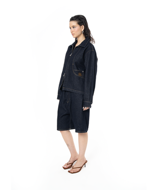 UNISEX SIGNATURE RAW DENIM JACKET - INDIGO