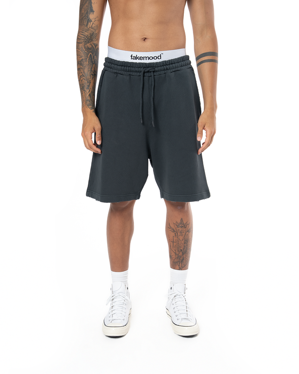 UNISEX GARMENT DYE SIGNATURE SHORT - BLACK