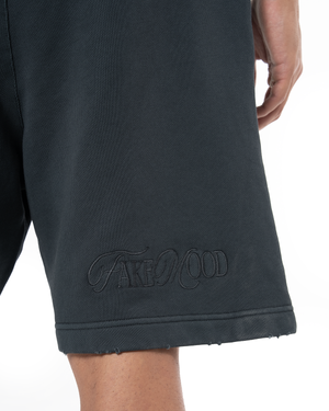 UNISEX GARMENT DYE SIGNATURE SHORT - BLACK