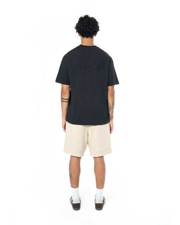 UNISEX GARMENT DYE SIGNATURE TEE - BLACK