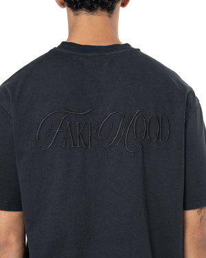 UNISEX GARMENT DYE SIGNATURE TEE - BLACK