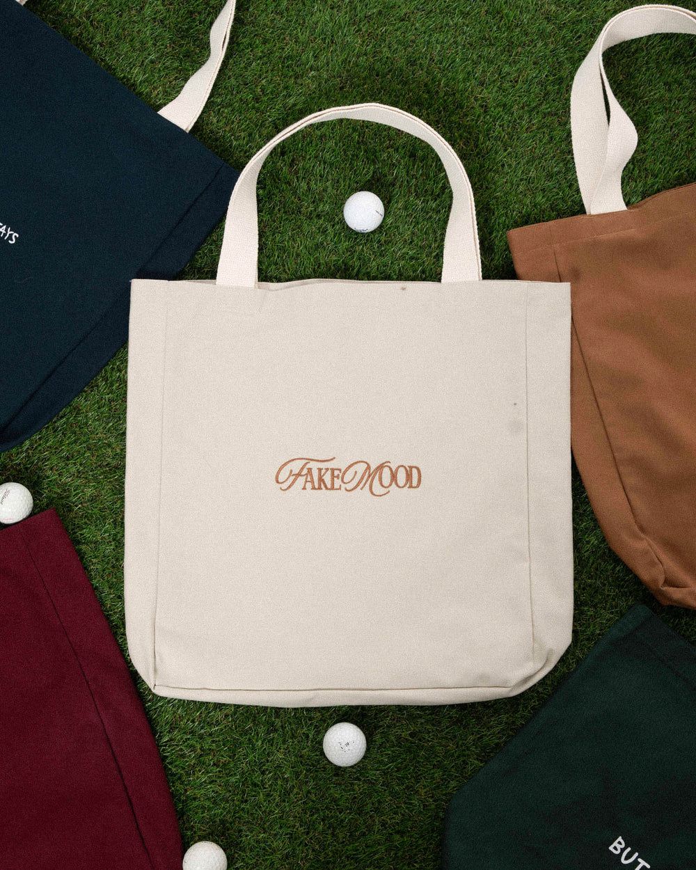 CANVAS EMBROIDERED TOTE BAG - BEIGE