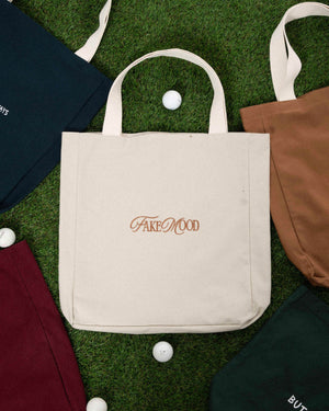 CANVAS EMBROIDERED TOTE BAG - BEIGE