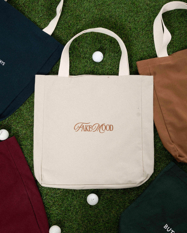 CANVAS EMBROIDERED TOTE BAG - BEIGE