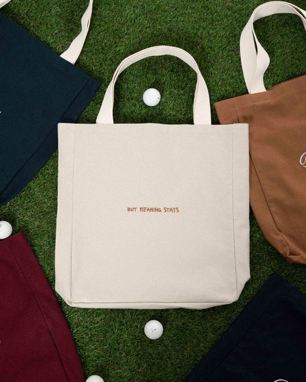 CANVAS EMBROIDERED TOTE BAG - BEIGE
