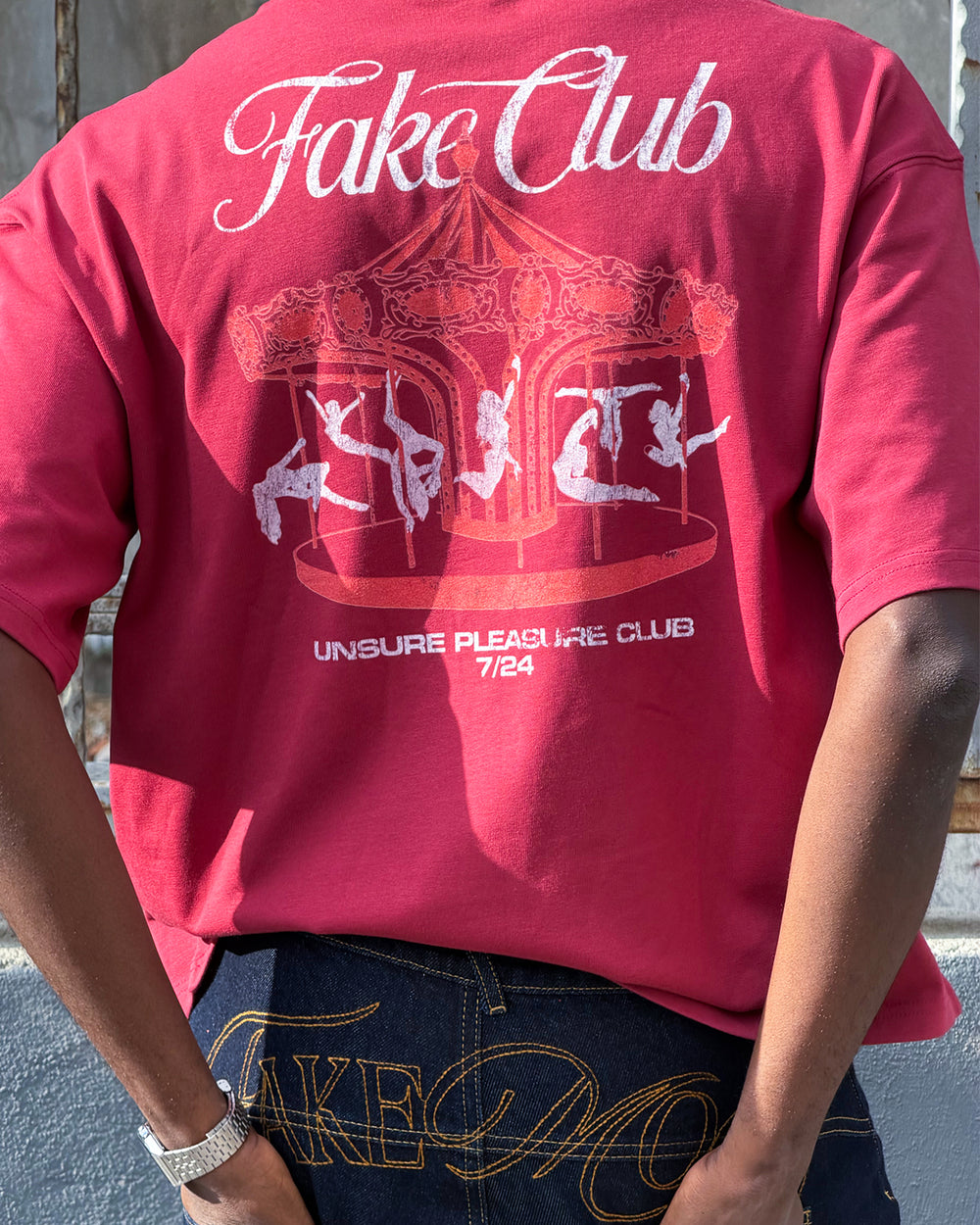 Pleasure Carousel Baskılı T-Shirt - Kırmızı