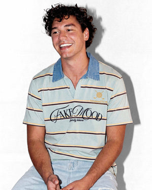 UNISEX STRIPED POLO T-SHIRT - GREEN