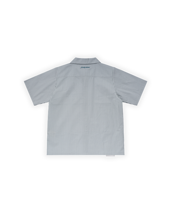 ERKEK OVERSIZE ÇİZGİLİ MOTTO ETKETLİ GOLF CLUB GÖMLEK - YEŞİL