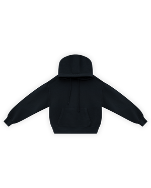 ERKEK OVERSIZE FM ICON NAKIŞLI HOODIE - SİYAH