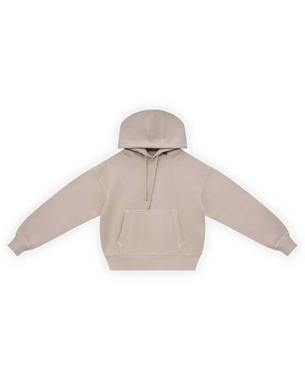 ERKEK OVERSIZE FM ICON NAKIŞLI HOODIE - BEJ