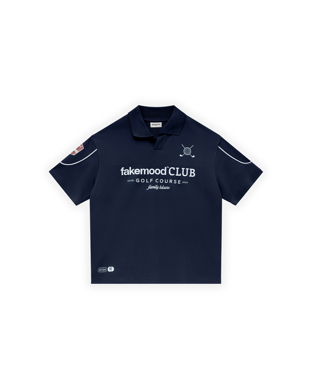 ERKEK OVERSIZE FAKEMOOD JERSEY POLO YAKA GOLF FORMA - LACİVERT