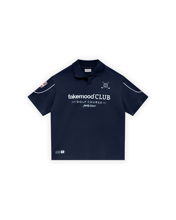 ERKEK OVERSIZE FAKEMOOD JERSEY POLO YAKA GOLF FORMA - LACİVERT