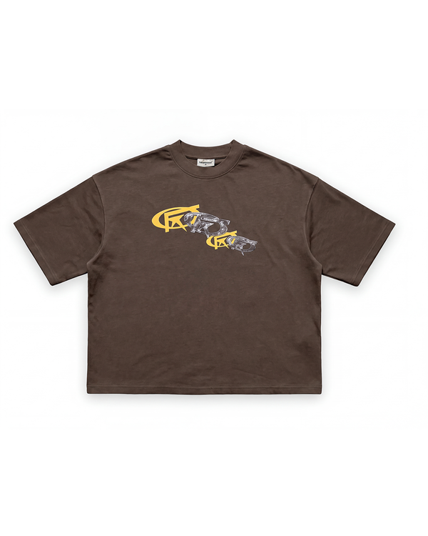 Fakestar Territory Baskılı T-Shirt - Kahverengi