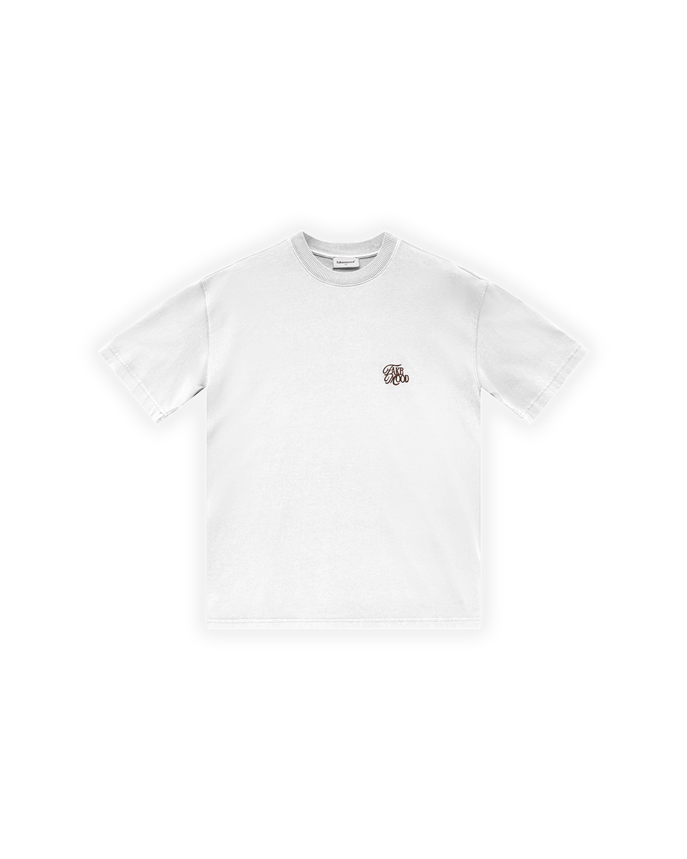 ERKEK OVERSIZE FAKEMOOD NAKIŞLI TİŞÖRT - BEYAZ