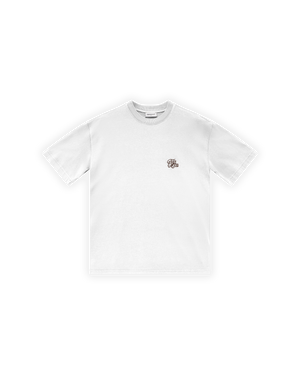 ERKEK OVERSIZE FAKEMOOD NAKIŞLI TİŞÖRT - BEYAZ
