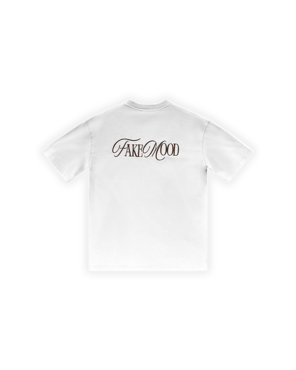 ERKEK OVERSIZE FAKEMOOD NAKIŞLI TİŞÖRT - BEYAZ