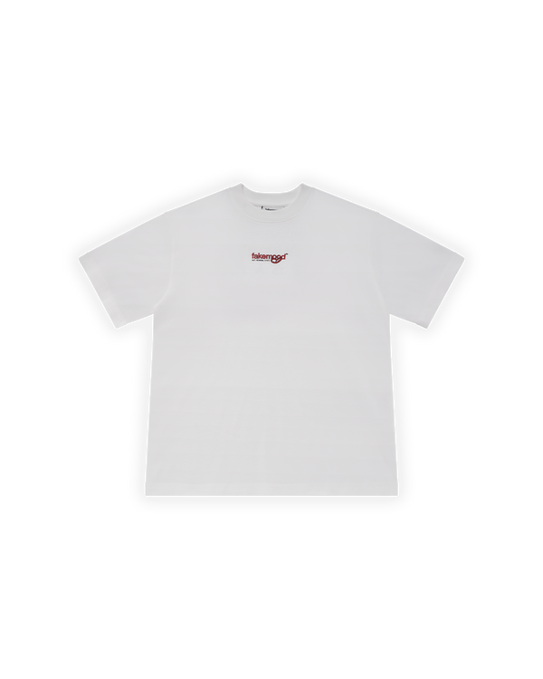 UNISEX OVERSIZE LOVE IS A TRAP BASKILI TİŞÖRT - BEYAZ