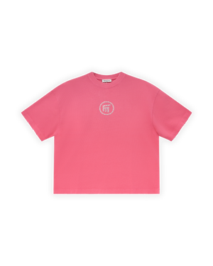 KADIN OVERSIZE FM ICON YIPRATMALI TİŞÖRT - PEMBE