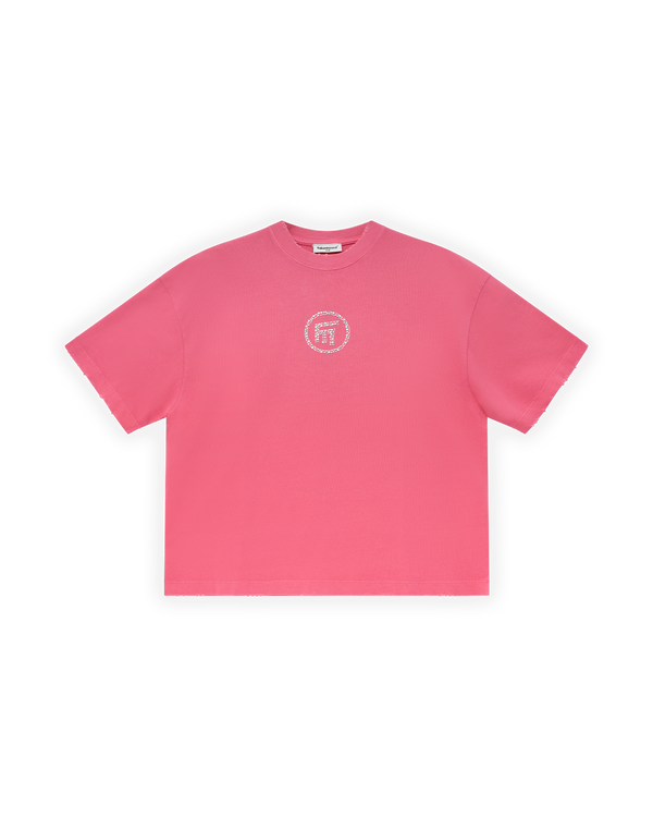 UNISEX OVERSIZE FM ICON YIPRATMALI TİŞÖRT - PEMBE