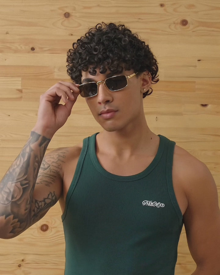 GARMENT DYE SIGNATURE TANK TOP - DARK GREEN