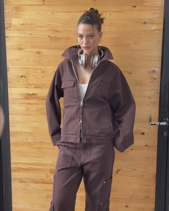 UNISEX DETROIT NON DENIM JACKET - BROWN