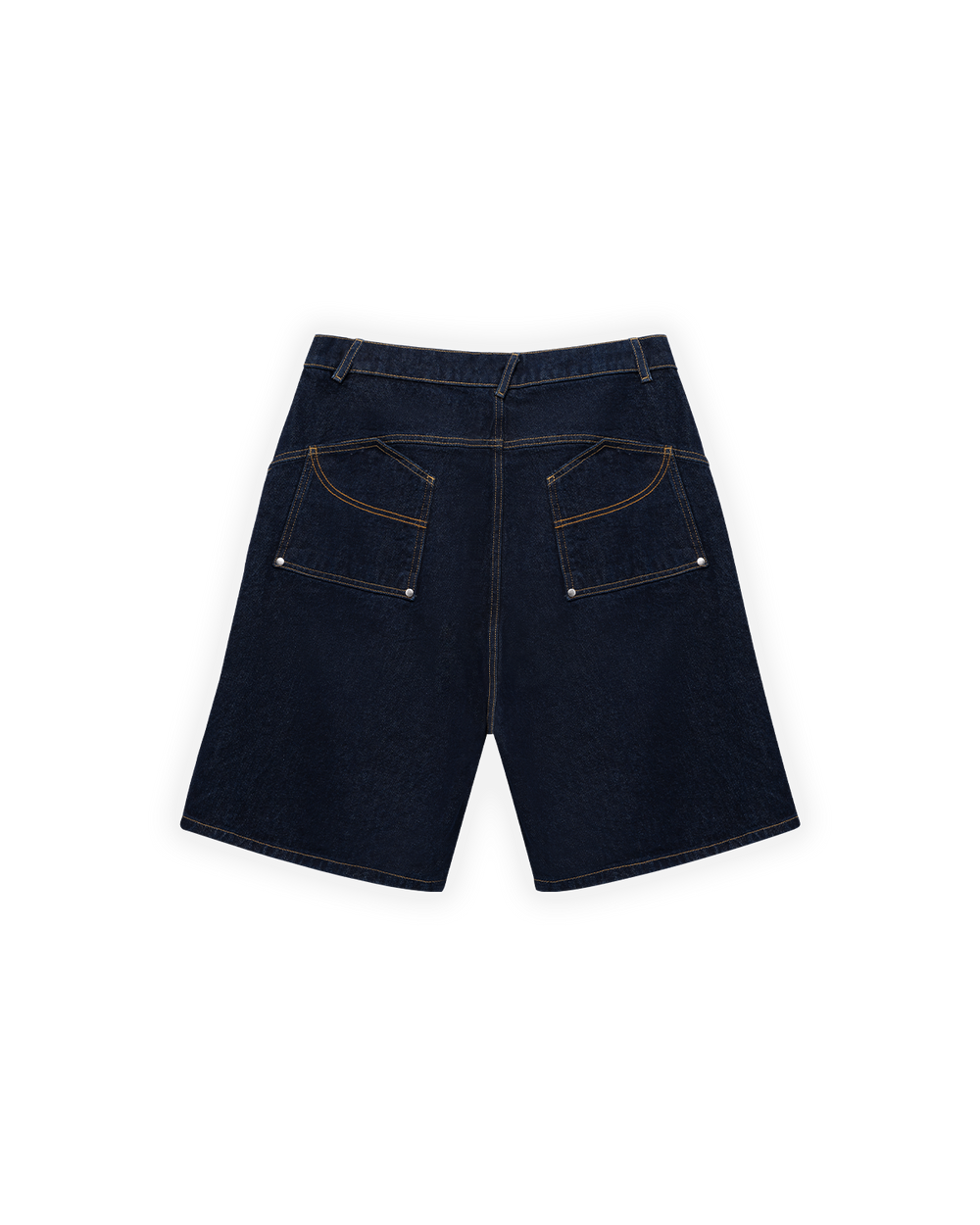 UNISEX OVERSIZE PREMIUM RAW DENIM ŞORT - SİYAH