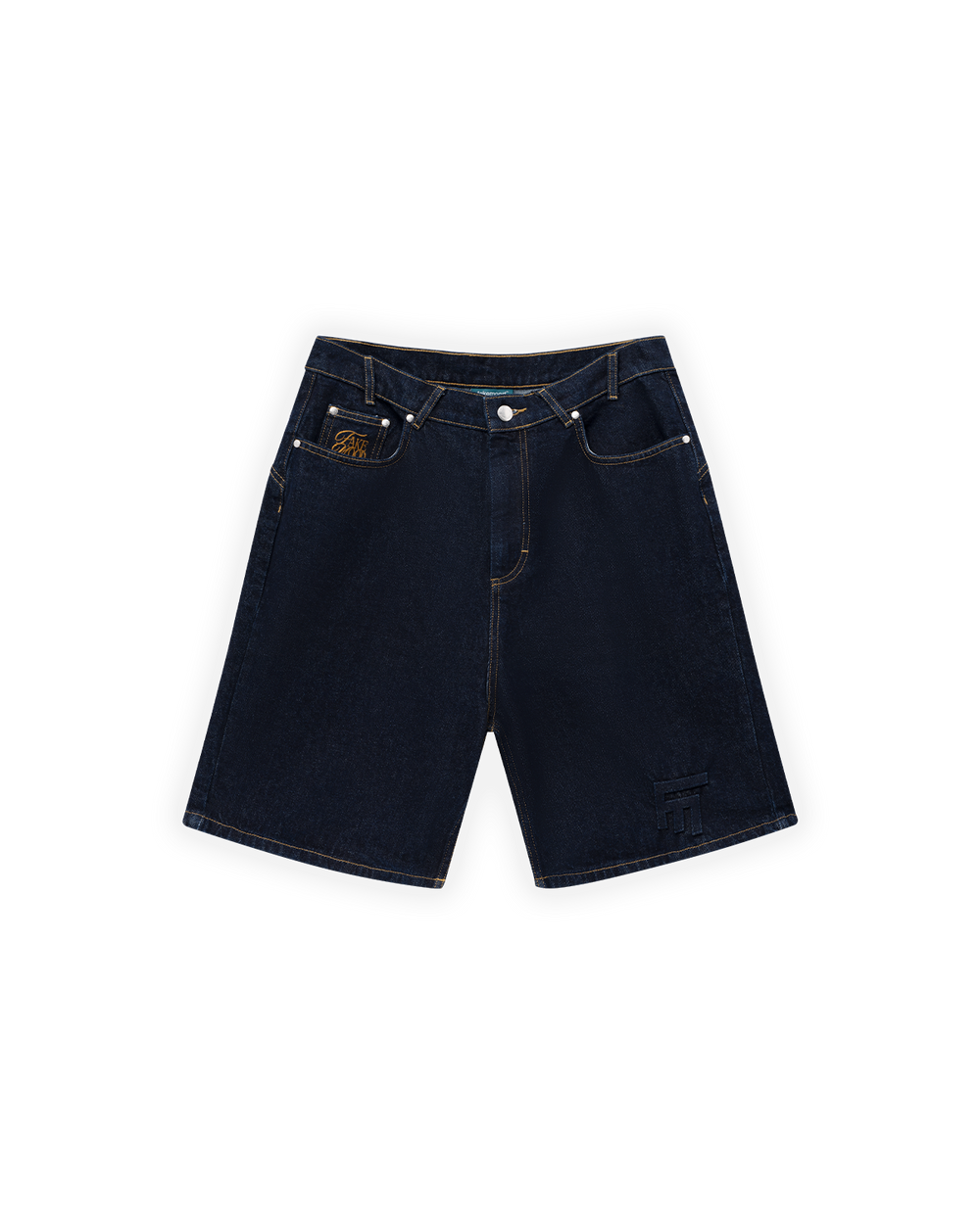 UNISEX OVERSIZE PREMIUM RAW DENIM ŞORT - SİYAH