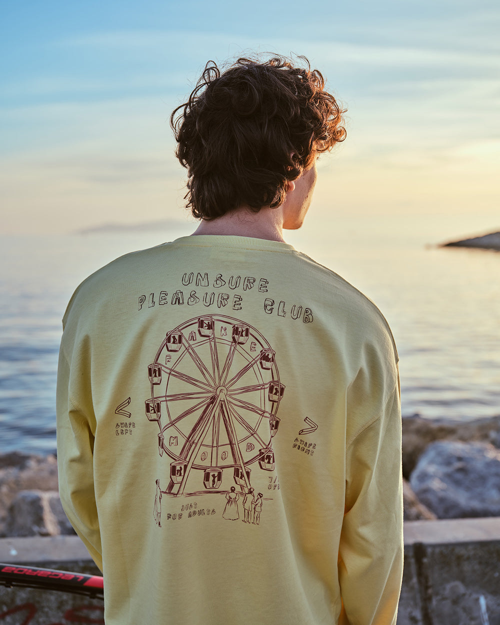 Pleasure Ferris Wheel Baskılı Uzun Kollu T-Shirt - Sarı