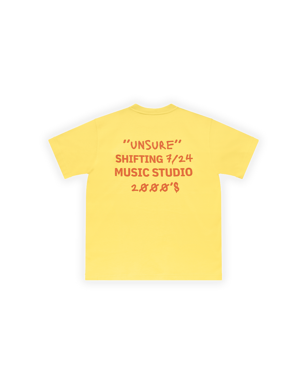 ERKEK OVERSIZE 2000'S PUFF BASKILI TİŞÖRT - NEON SARI
