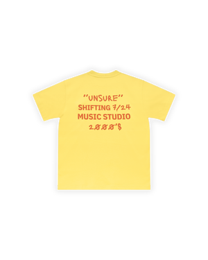 ERKEK OVERSIZE 2000'S PUFF BASKILI TİŞÖRT - NEON SARI