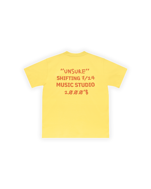 ERKEK OVERSIZE 2000'S PUFF BASKILI TİŞÖRT - NEON SARI