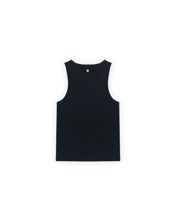 Logo Nakışlı Tank Top - Siyah